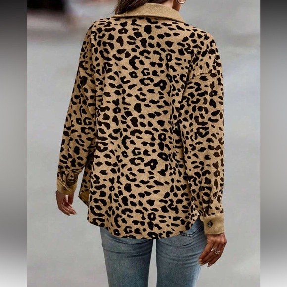New Leopard Print Button-Up top - Picture 2 of 4